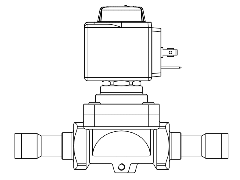 常閉電磁閥1048/4A7,內(nèi)連焊接接頭,活塞先導(dǎo)式