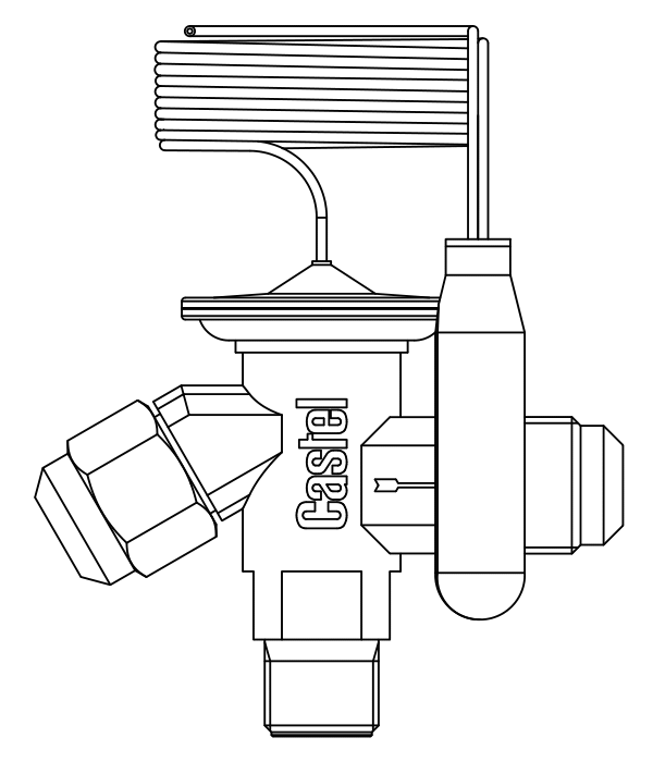 熱力膨脹閥2210/4E,R22-R407C,SAE直螺紋接頭